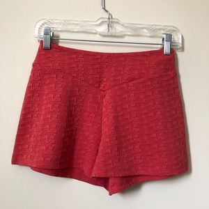 Coral Textured Shorts